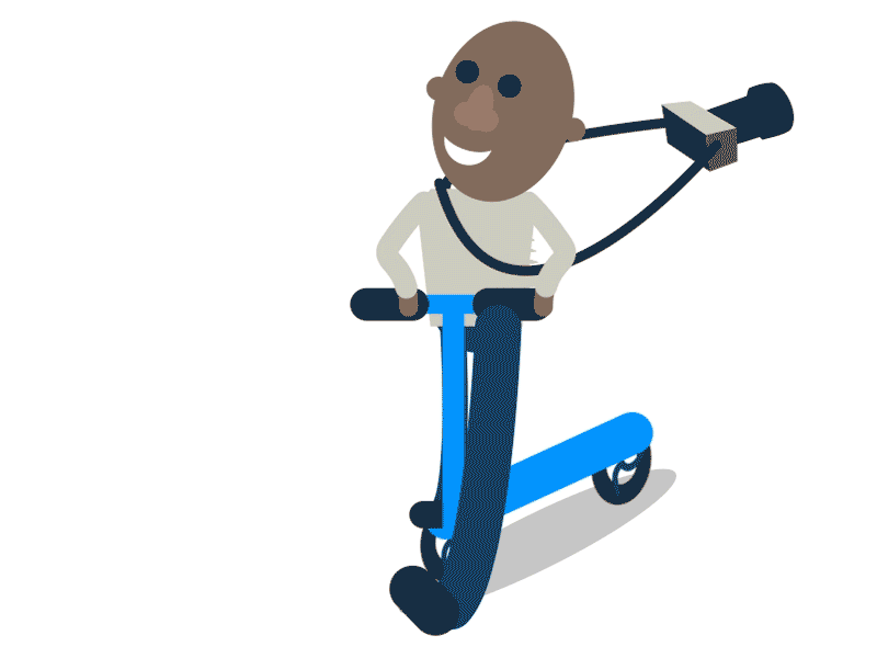 Scootering Artist illustration motion vector