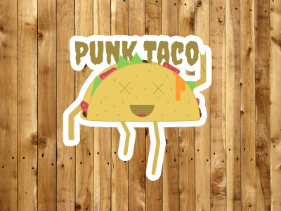 Punk Taco Sticker design punk sticker taco