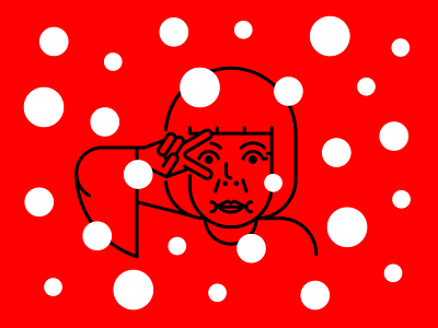 Yayoi Kusama artist lady red spot