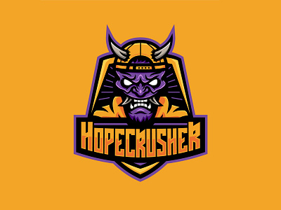 Hopecrusher badge demon esports logo oni mask