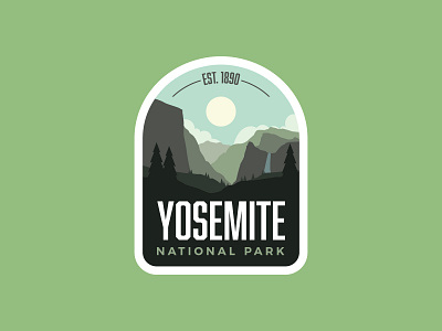 Yosemite NP badge illustration logo national park yosemite