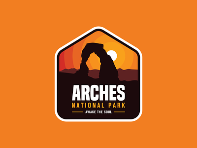Arches badge arches badge illustration logo national park