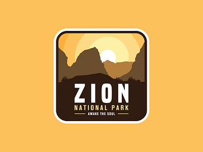 Zion badge badge illustration logo national park zion