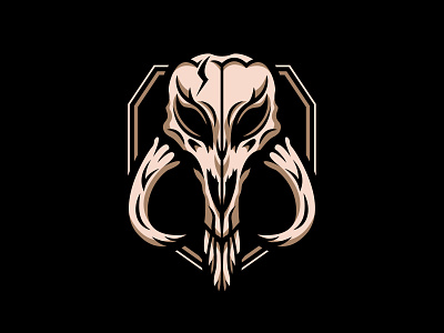 Mythosaur skull badge illustration logo mandalorian mythosaur skull star wars