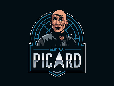 Star Trek: Picard badge illustration logo picard star trek sticker vector