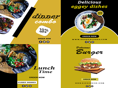 All food banner in one frame 3d banner branding design graphic design illustration logo vector