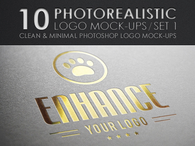 10 Photorealistic Logo Mock-Ups / Set 1