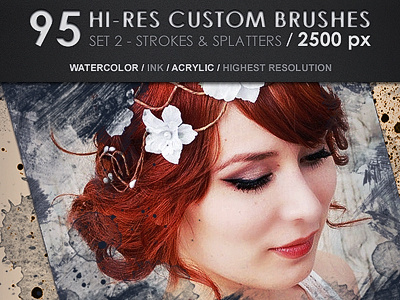 95 Hi-Res Custom Brushes - Strokes & Splatters