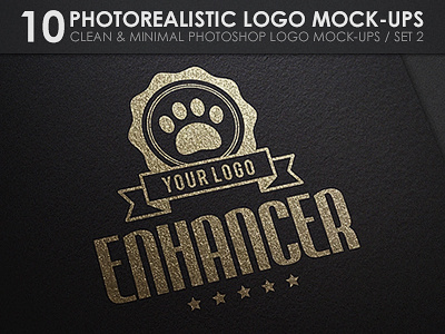10 Photorealistic Logo Mock-Ups / Set 2