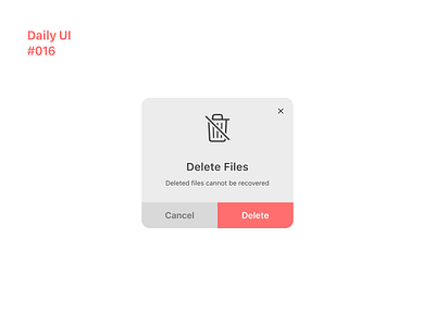 Daily UI 016: Pop-Up / Overlay 016 app dailyui delete design overlay popup ui uiux ux