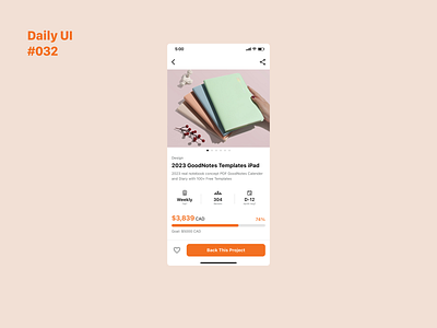 Daily UI 032: Crowdfunding Campaign 032 app crowdfunding dailyui dailyuichallenge design figma interface ui uidesign uiux ux uxdesign uxui