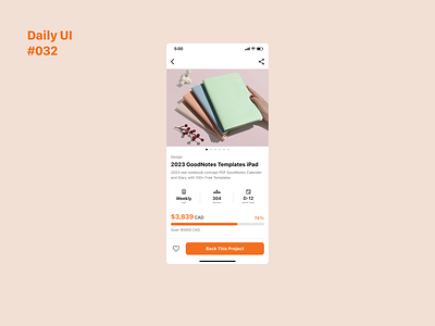 Daily UI 032: Crowdfunding Campaign