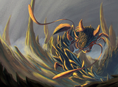 Centipede World Boss art creature design digitalart digitalpainting fantasy illustration