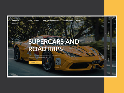 Super Cars and Hotels Blog WordPress Web Design blog cars design herosection supercars ui ux web webdesign