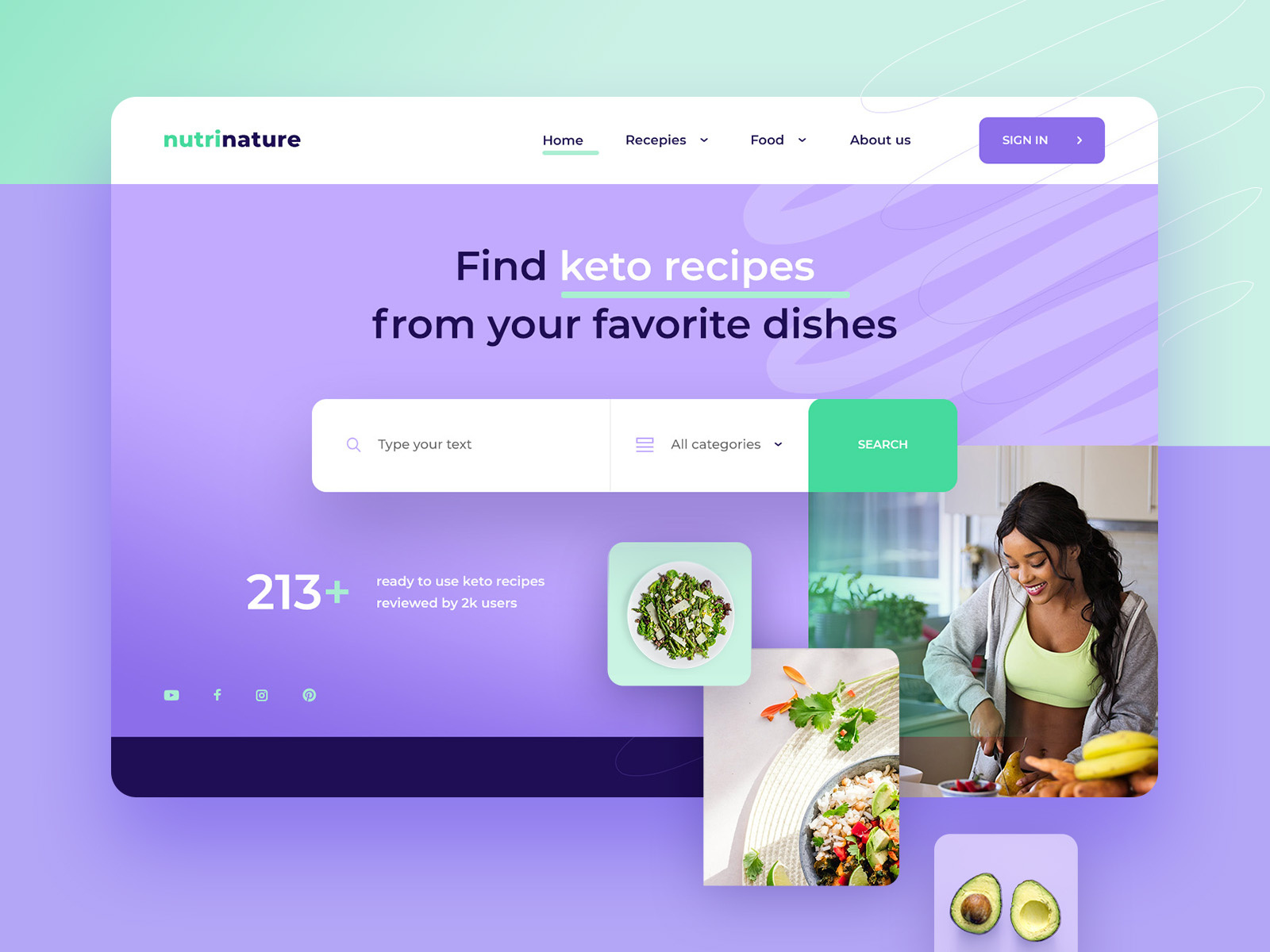 Nutrition Food Company site by Marta Karbowska on Dribbble