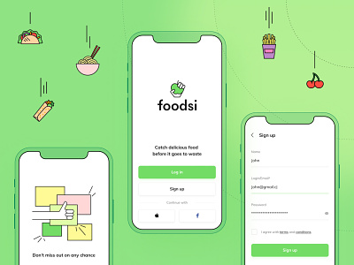 Foodsi App - Log in or sign up! app flutter foodsi log in objectivity sign up