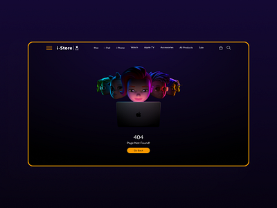 Concept i-Store page 404 design graphic design typography ui ux vector