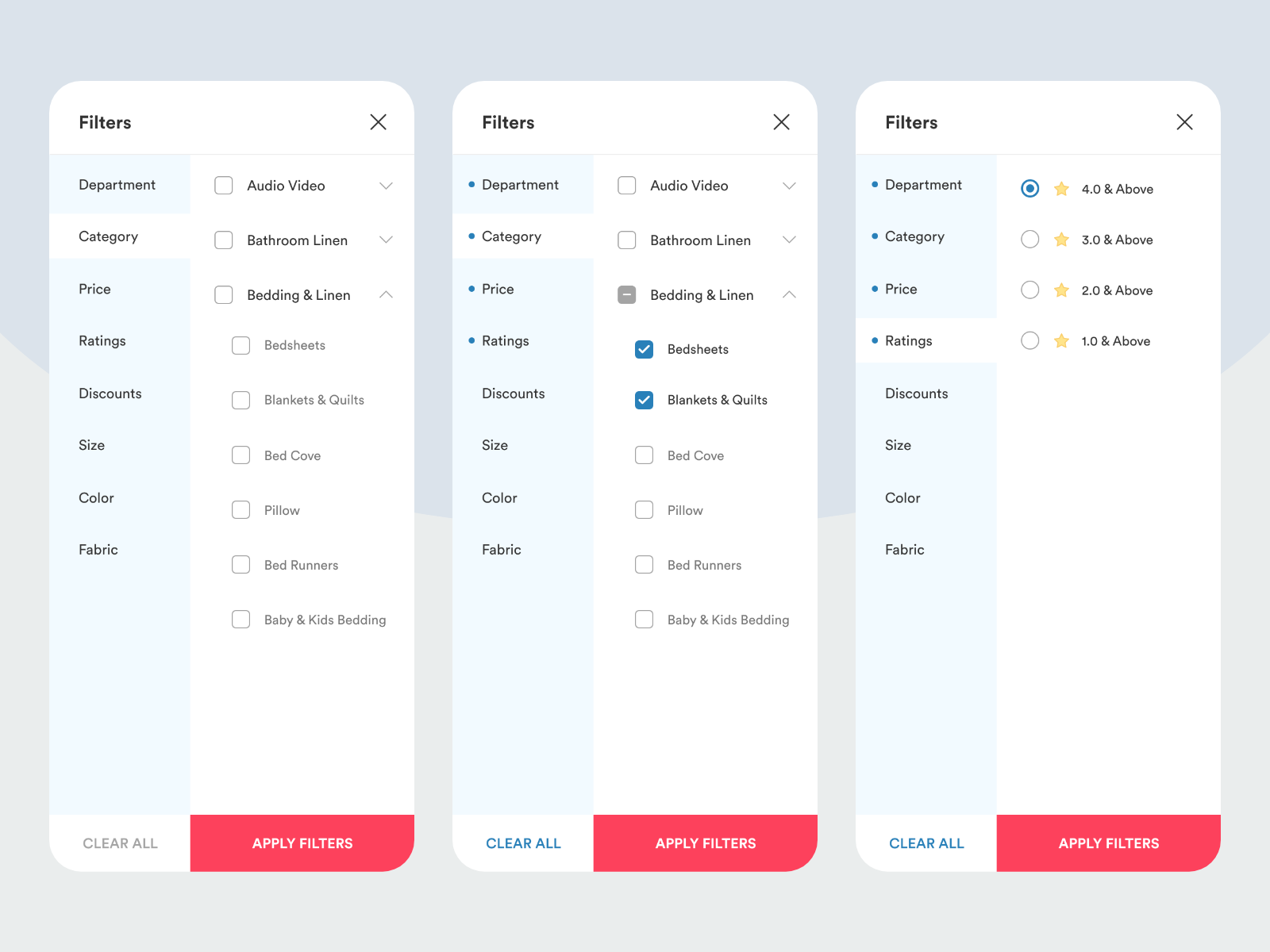 Apply Filter Screens Platform by Amit Kumar on Dribbble