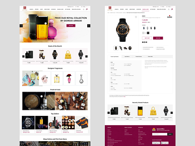 Duty Free Online Store - Home & Product Detail Page) airport pick book online clean design dutyfree fragrances home screen luxury luxury brand minimal pdp perfume pickup watches web design webpage website