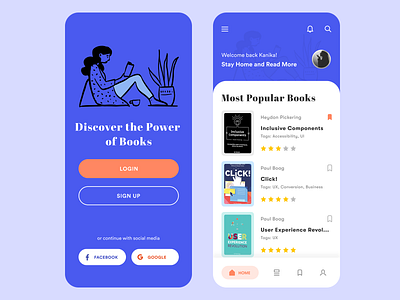 Online Book Reading App books gallery bookshop clean design minimal onboarding online book online store reading app ui