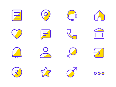 Iconography account clean dual color icons line icon random yellow