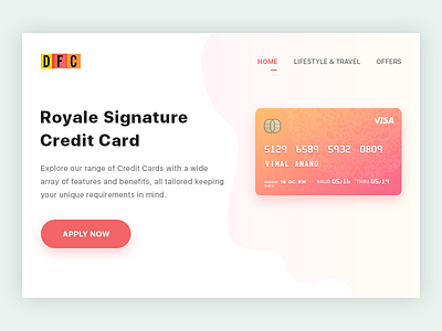 Credit Card Apply Screen