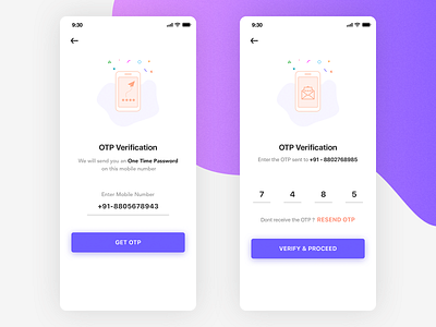 Mobile Number Verification clean email ios mobile otp password resend ui ux verification verify