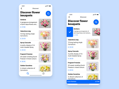 Bouquet sending app added to cart bouquet sending app dailyui selected state ui uidesign ux uxdiary