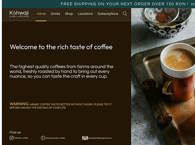 Website for Arabian Coffee branding design graphic design typography ui ux