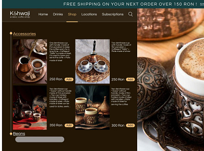 Website for Arabian Coffee branding design graphic design typography ui ux