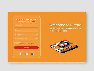 Sign up page app design ui ux