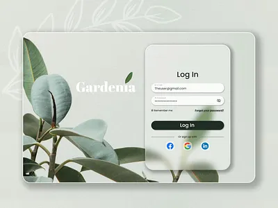 Daily UI - Log In page for plants shop dailyui dailyuichallenge graphic design motion graphics plantsshop ui uiux webdesign