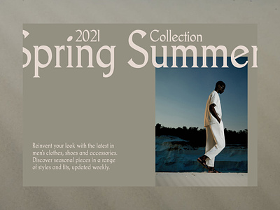 Spring Summer Collection cream editorial grid interface layout minimal minimalist typogaphy ui uiux website whitespace