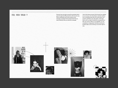 Feel your tough animation blackandwhite editorial gothic grid minimal minimalist texture ui uiux website design whitespace