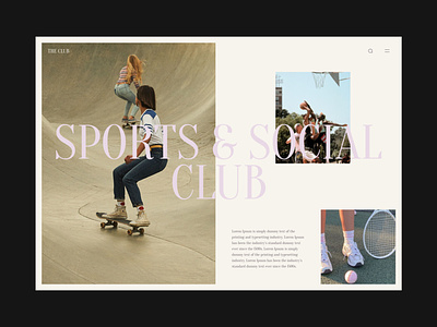 The Club cool design editorial grid layout minimal minimalist summer ui uxui website design whitespace
