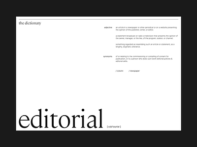 The Dictionary animation blackandwhite design dictionary editorial layout minimal minimalist transition typography ui uiux webdesign whitespace