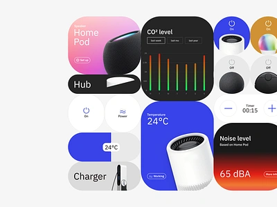 [C] → Smart home app concept app design homescreen main smart home switch typography ui ux