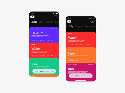 [C] → Well-being app concept app branding design homescreen illustration logo search typography ui ux