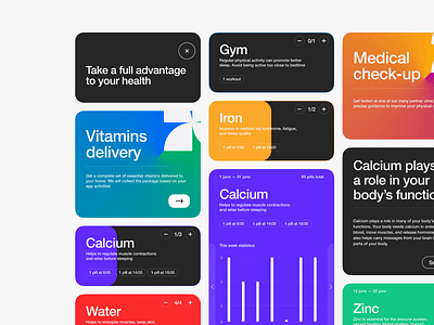 [C] → Well-being app concept app branding design homescreen illustration logo search typography ui ux