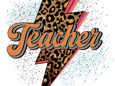 Leopard Teacher Lightning Bolt png