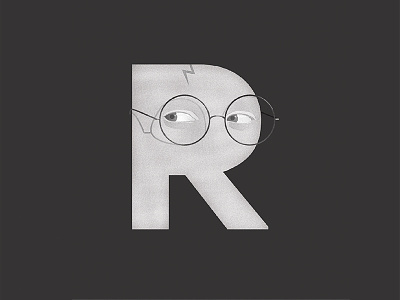R letter glasses harry potter illustration letter r letter