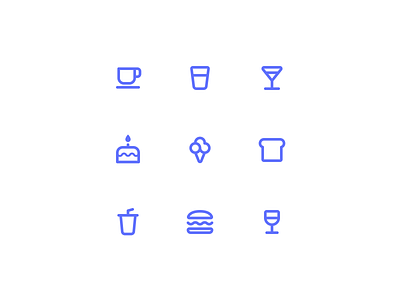Food icons blue food icon icon design icon set icons interface design pixel perfect ui user interface