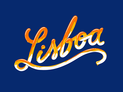 Lisboa blue calligraphy color colorful draw hand lettering handlettering ipadpro lettering lisboa lisbon orange paint pink portugal print procreate type typography yellow