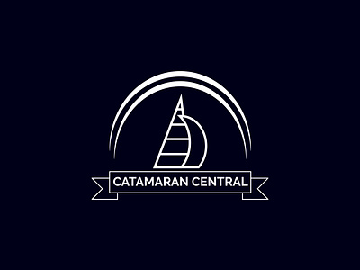 Catamaran Central Minimalist Logo Branding