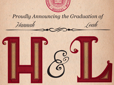 Graduation Annoucement commencement graduation hand lettering typography