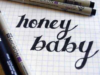 Honey Baby baby hand lettering honey script type typography