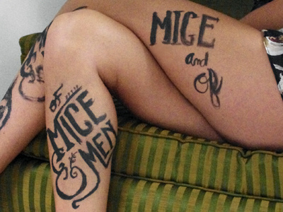 Of Mice & Men Photoshoot body book cover john steinbeck legs literature model novel of mice and men paint photo photography sexy skin thigh typography