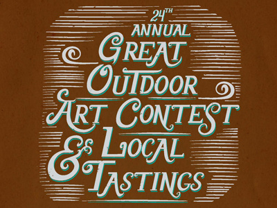 Great Outdoor Art Contest & Local Tastings Poster art contest great hand lettering indiana local nashville outdoor poster t.c. steele tastings typography