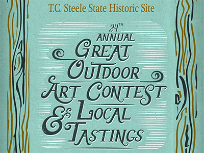 Redo: Great Outdoor Art Contest & Local Tastings Poster art contest great hand indiana lettering local nashville outdoor poster redo steele t.c. tastings typography wood