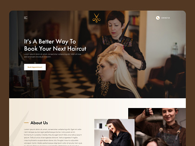 Beauty Salon Home Page Redesign beauty landing page beauty product page ecommerce website hair salon website landing page design salon landing page shopify landing page web design